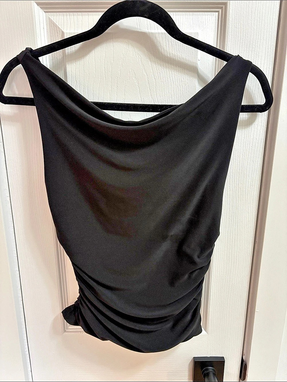 Wilfred Ruched Drape Neck Tank in Black Size XS Like New